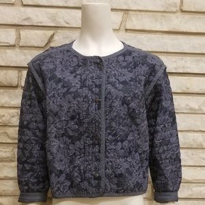 GAP Chambray w/ Floral Print Jacket
